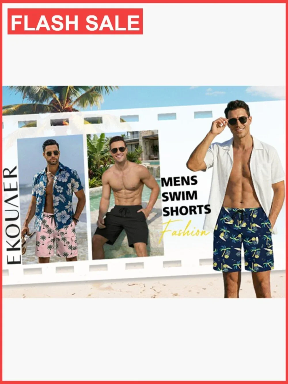 Men's Quick Dry 2-in-1 Swim Trunks with Compression Liner and Pockets S-2XL